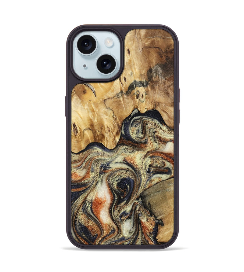 iPhone 15 Wood Phone Case - Ares (Black & White, 801634)