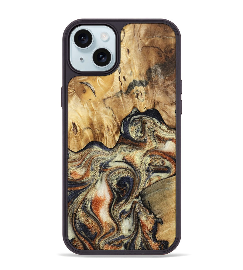 iPhone 15 Plus Wood Phone Case - Ares (Black & White, 801634)