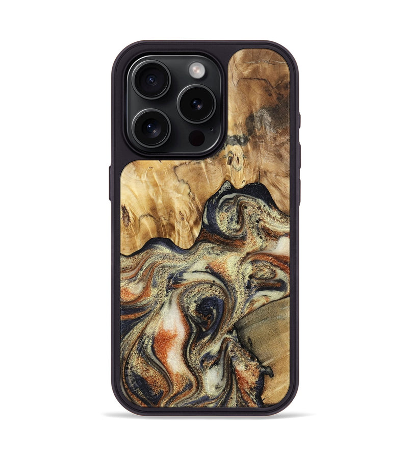 iPhone 15 Pro Wood Phone Case - Ares (Black & White, 801634)