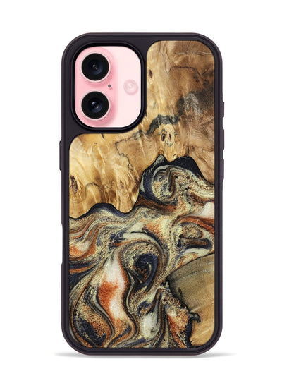 iPhone 16 Wood Phone Case - Ares (Black & White, 801634)