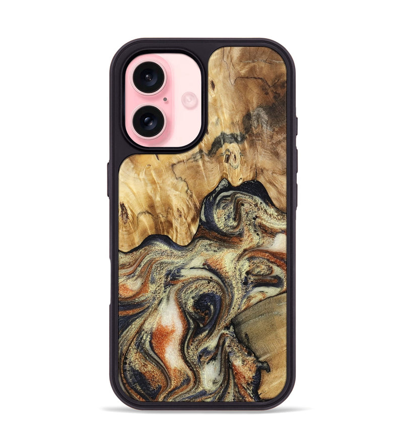 iPhone 16 Wood Phone Case - Ares (Black & White, 801634)