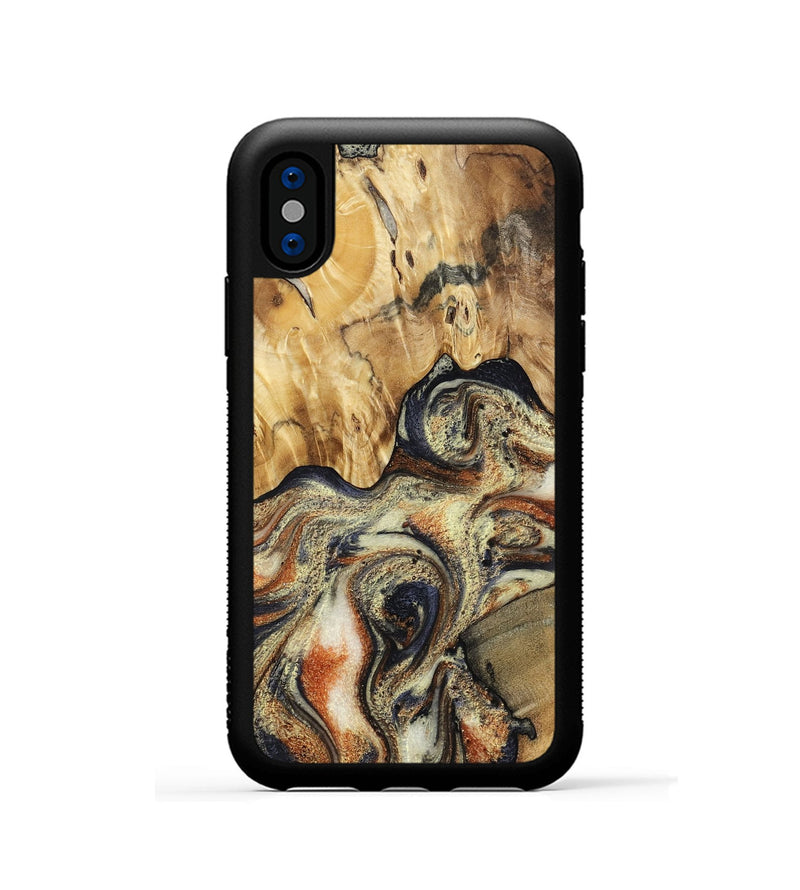 iPhone Xs Wood Phone Case - Ares (Black & White, 801634)