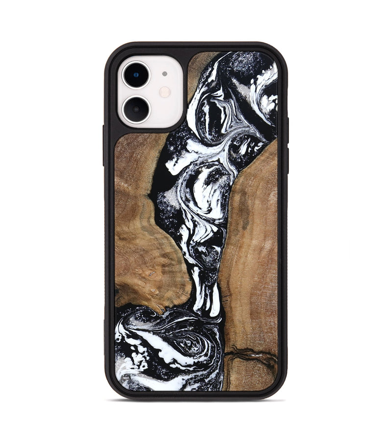 iPhone 11 Wood Phone Case - Rick (Black & White, 801635)