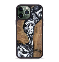 iPhone 13 Pro Max Wood Phone Case - Rick (Black & White, 801635)