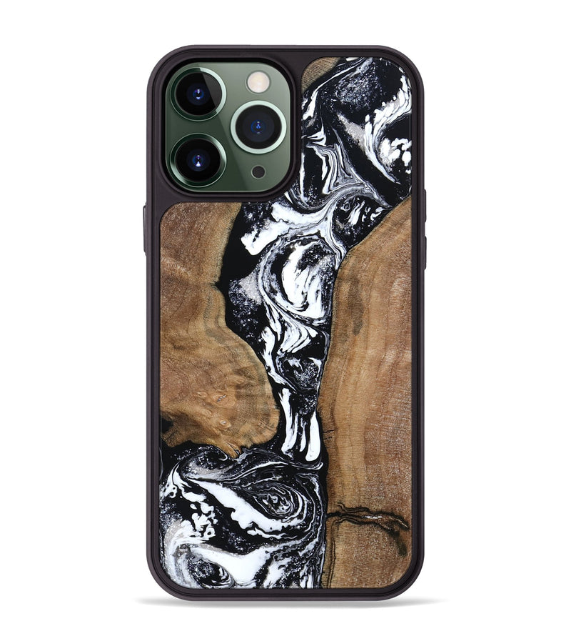 iPhone 13 Pro Max Wood Phone Case - Rick (Black & White, 801635)