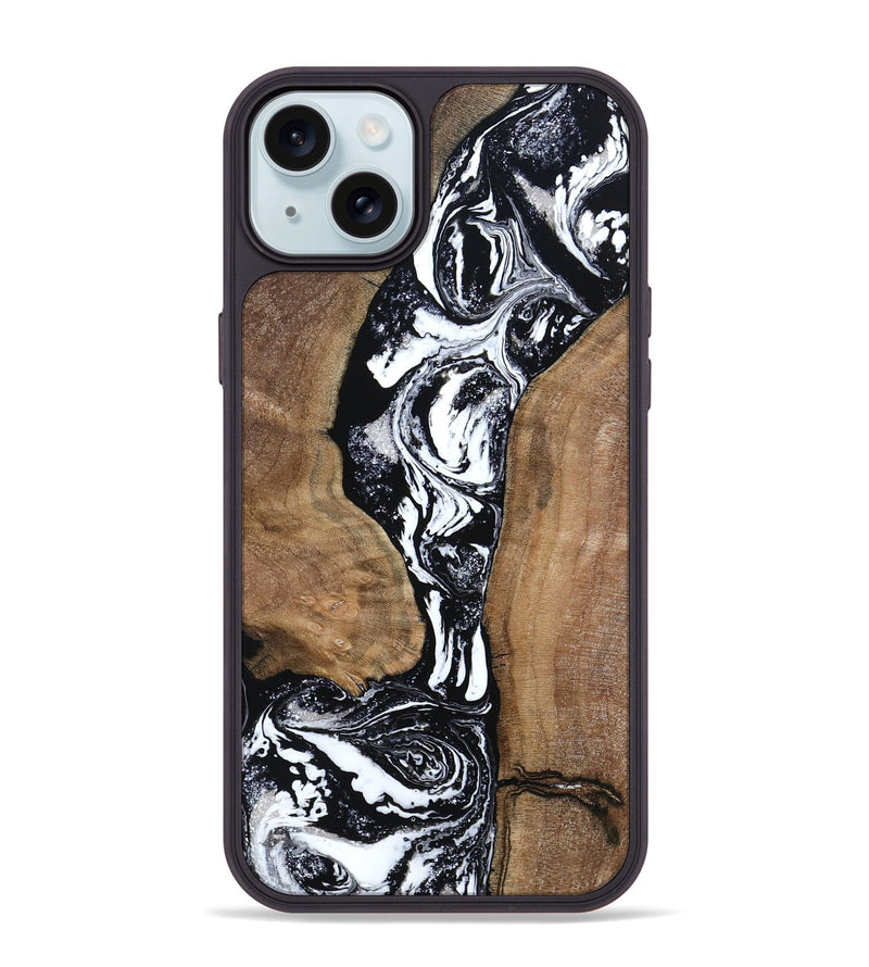 iPhone 15 Plus Wood Phone Case - Rick (Black & White, 801635)