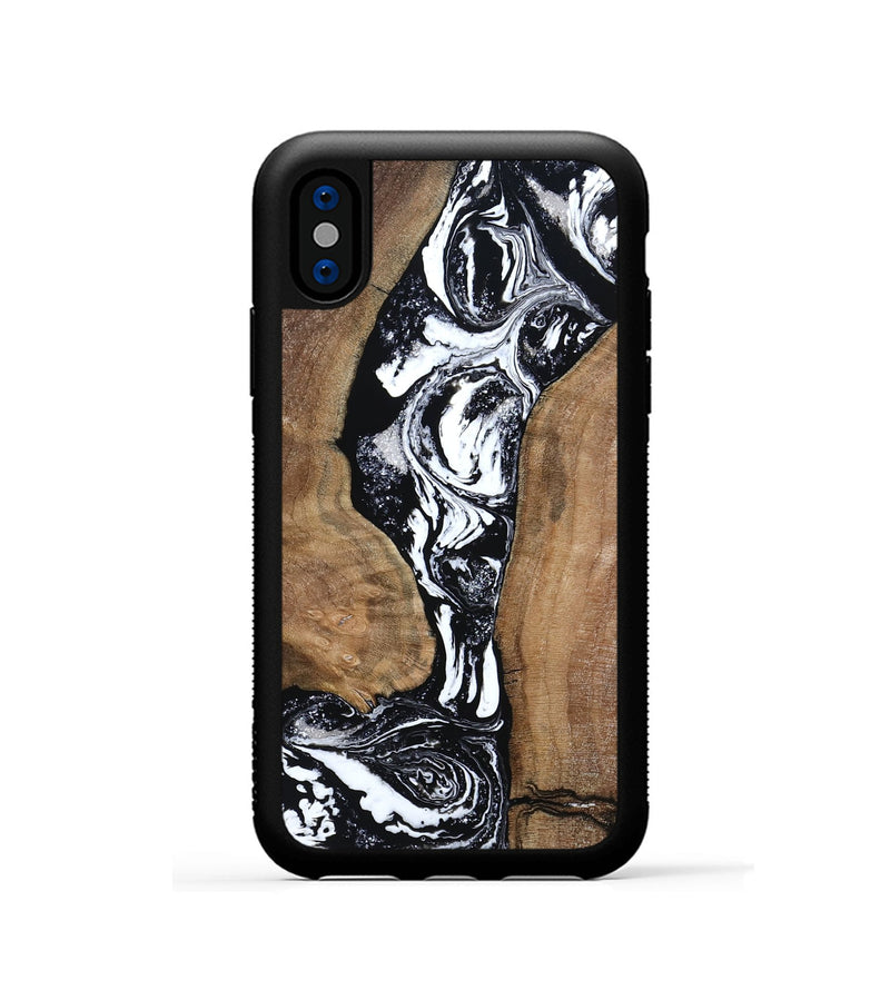 iPhone Xs Wood Phone Case - Rick (Black & White, 801635)