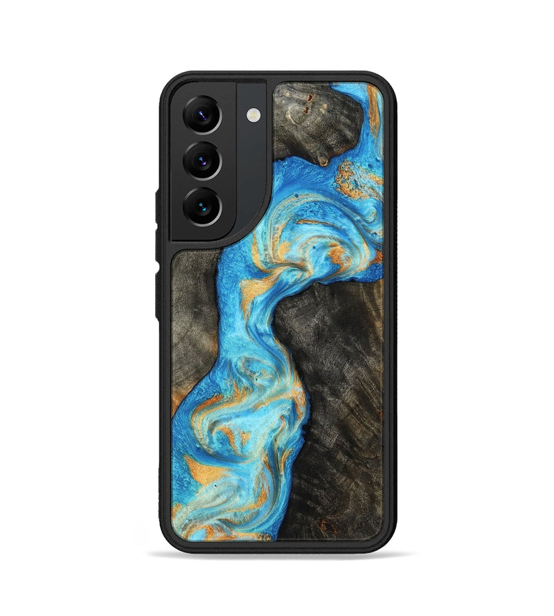 Galaxy S22 Wood Phone Case - Oaklee (Teal & Gold, 801636)