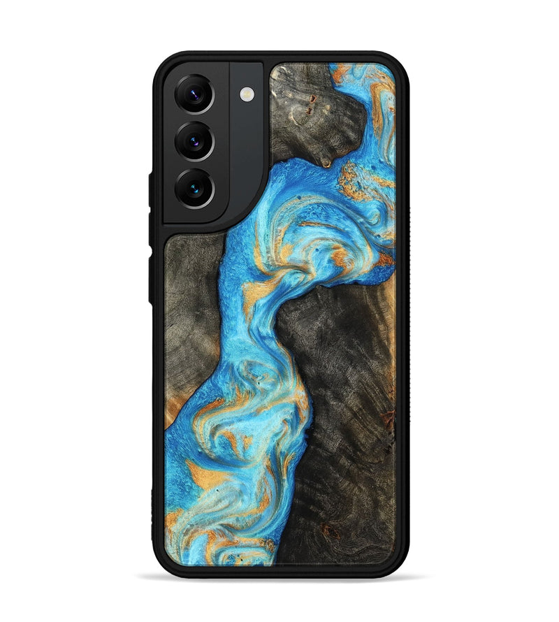 Galaxy S22 Plus Wood Phone Case - Oaklee (Teal & Gold, 801636)