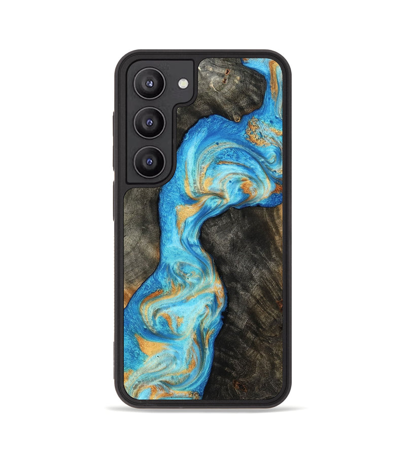Galaxy S23 Wood Phone Case - Oaklee (Teal & Gold, 801636)