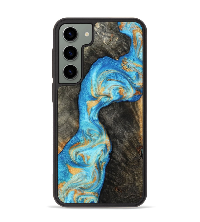 Galaxy S23 Plus Wood Phone Case - Oaklee (Teal & Gold, 801636)