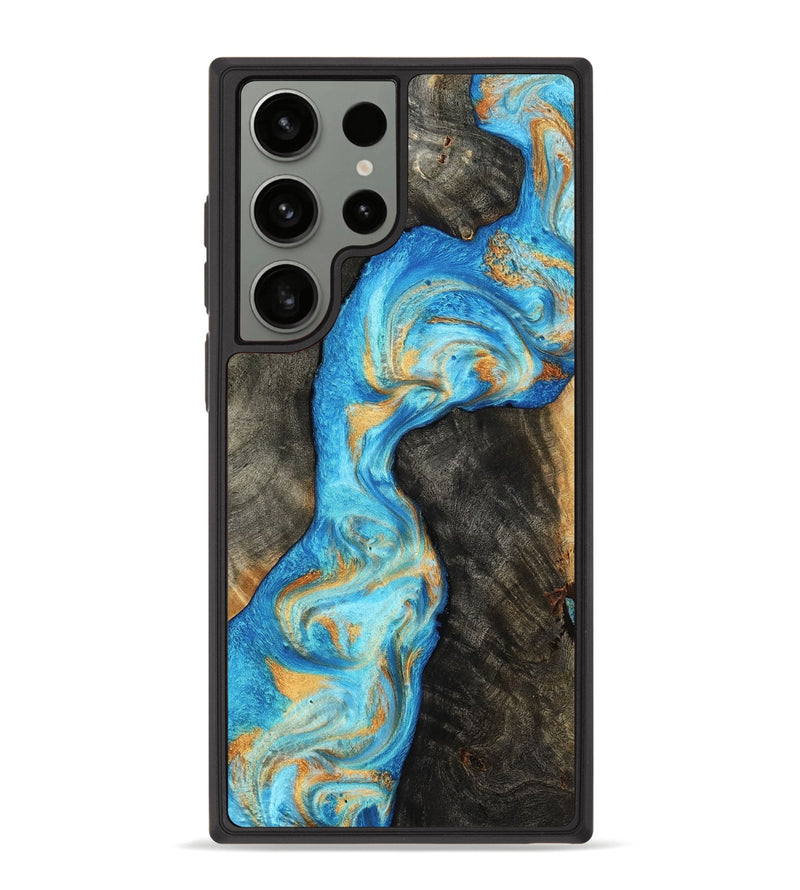 Galaxy S23 Ultra Wood Phone Case - Oaklee (Teal & Gold, 801636)