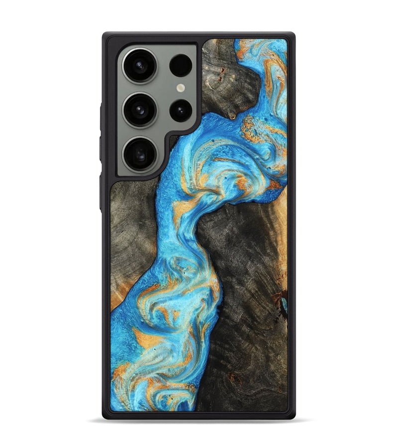 Galaxy S24 Ultra Wood Phone Case - Oaklee (Teal & Gold, 801636)