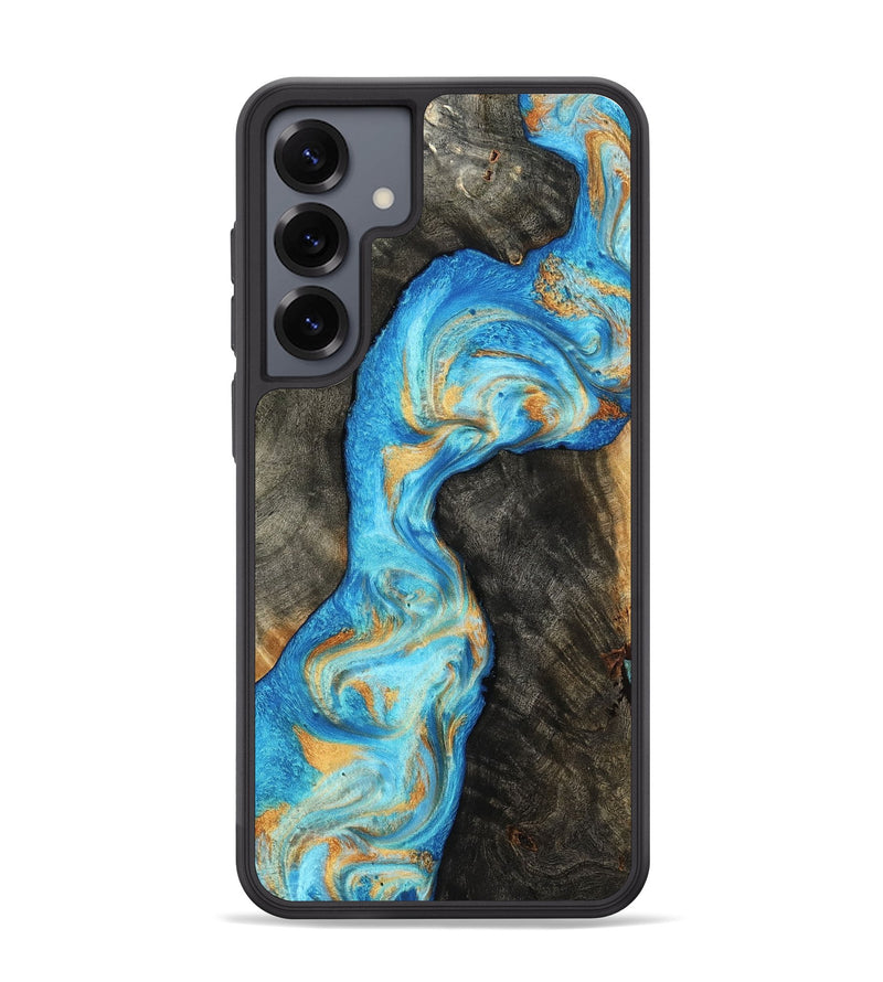 Galaxy S25 Plus Wood Phone Case - Oaklee (Teal & Gold, 801636)