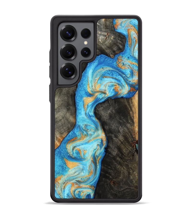 Galaxy S25 Ultra Wood Phone Case - Oaklee (Teal & Gold, 801636)