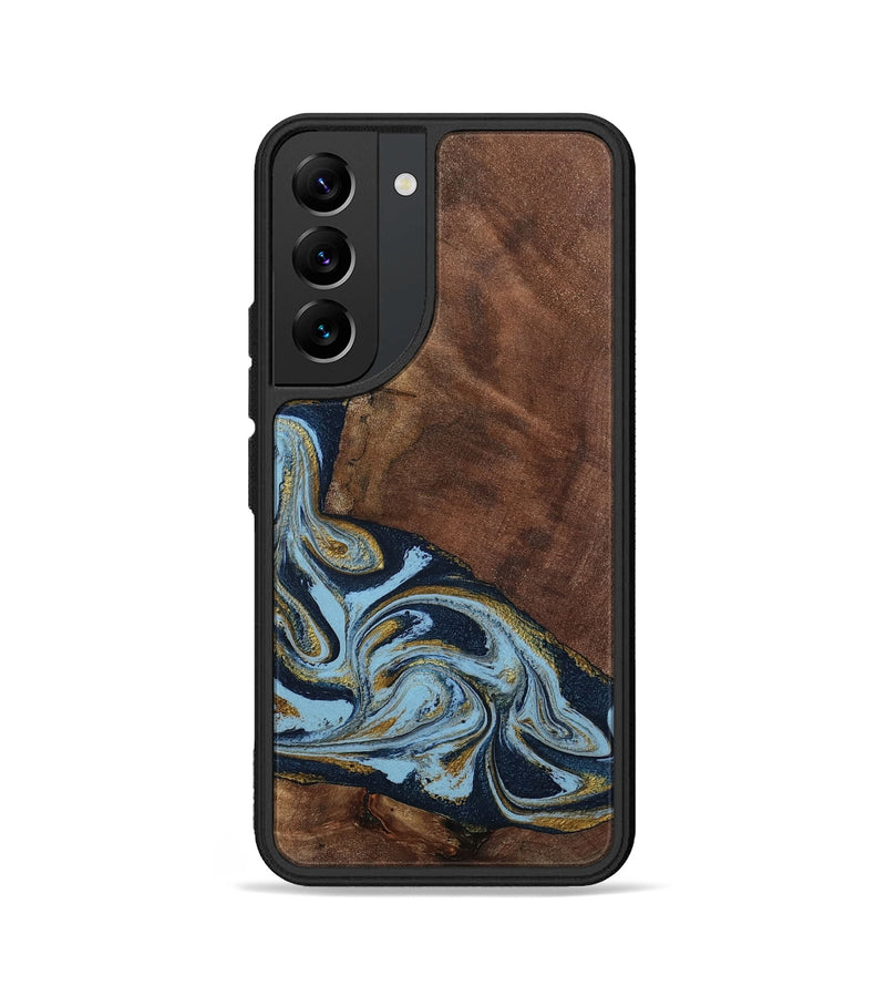 Galaxy S22 Wood Phone Case - Billye (Teal & Gold, 801637)
