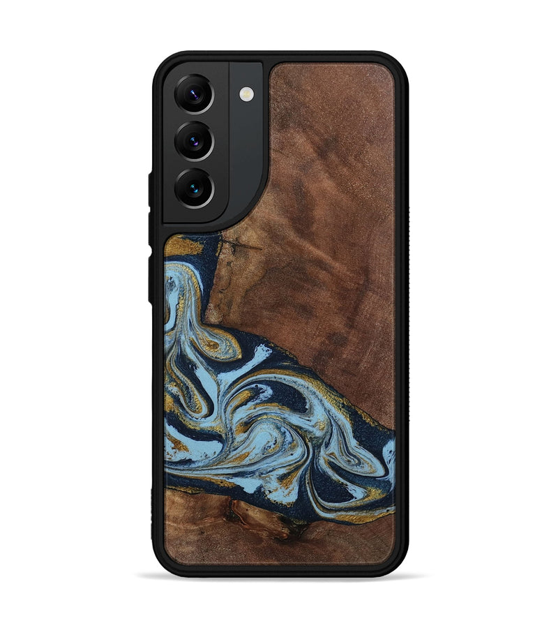 Galaxy S22 Plus Wood Phone Case - Billye (Teal & Gold, 801637)