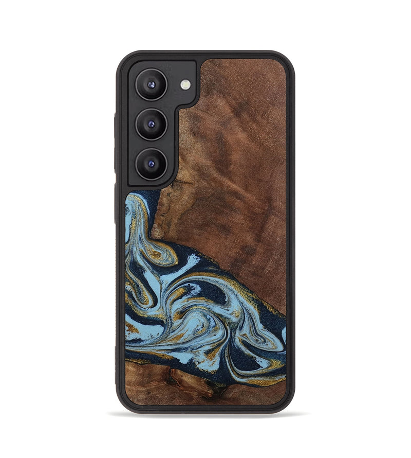 Galaxy S23 Wood Phone Case - Billye (Teal & Gold, 801637)
