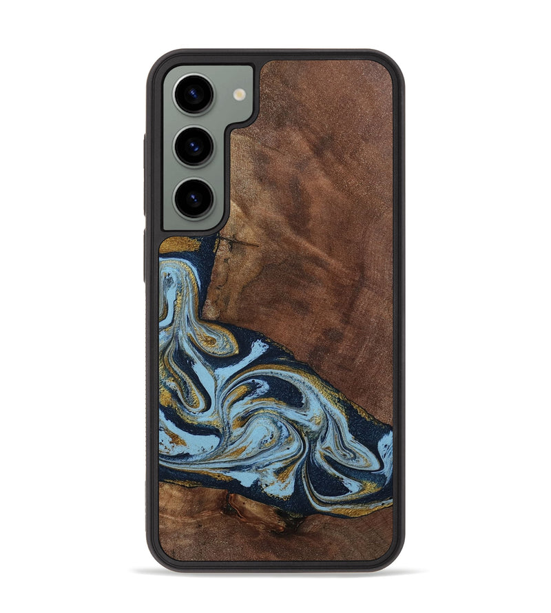Galaxy S23 Plus Wood Phone Case - Billye (Teal & Gold, 801637)
