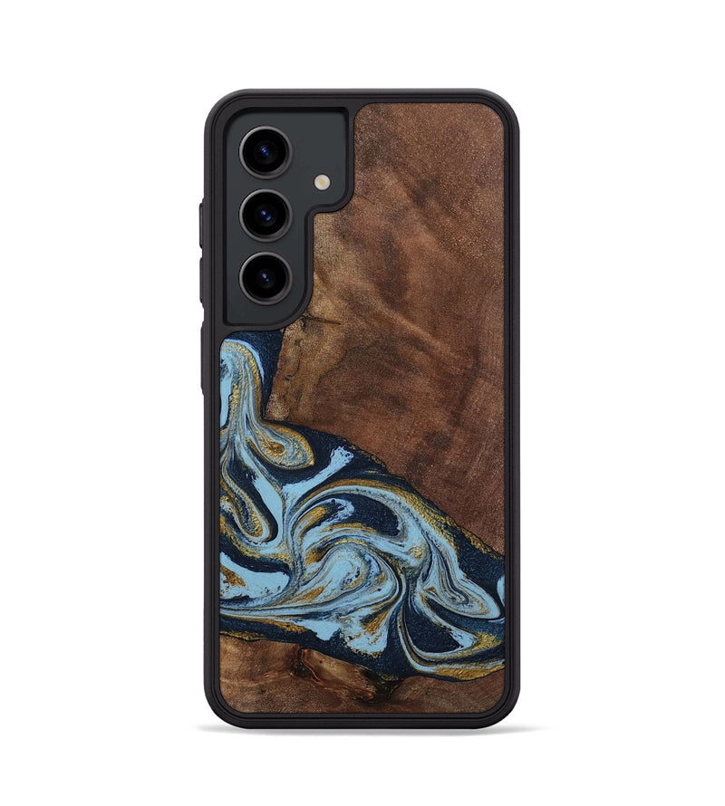 Galaxy S24 Wood Phone Case - Billye (Teal & Gold, 801637)