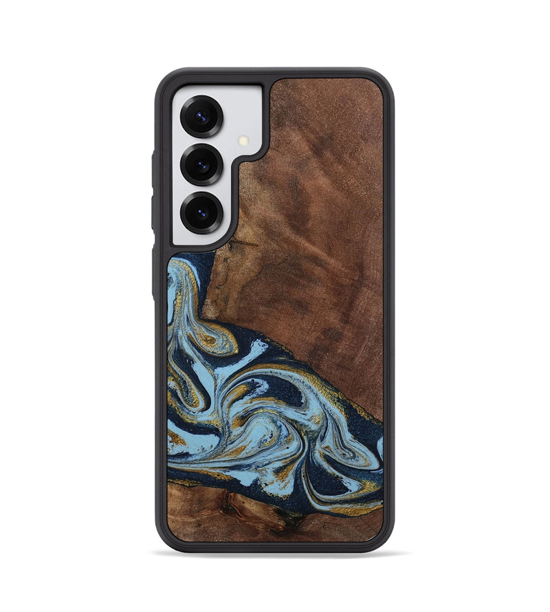 Galaxy S25 Wood Phone Case - Billye (Teal & Gold, 801637)