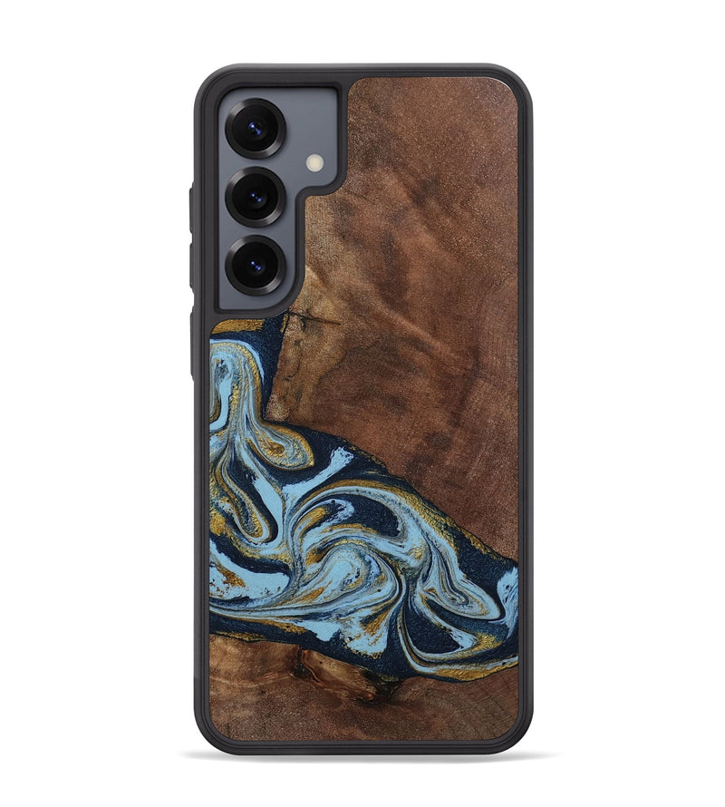 Galaxy S25 Plus Wood Phone Case - Billye (Teal & Gold, 801637)