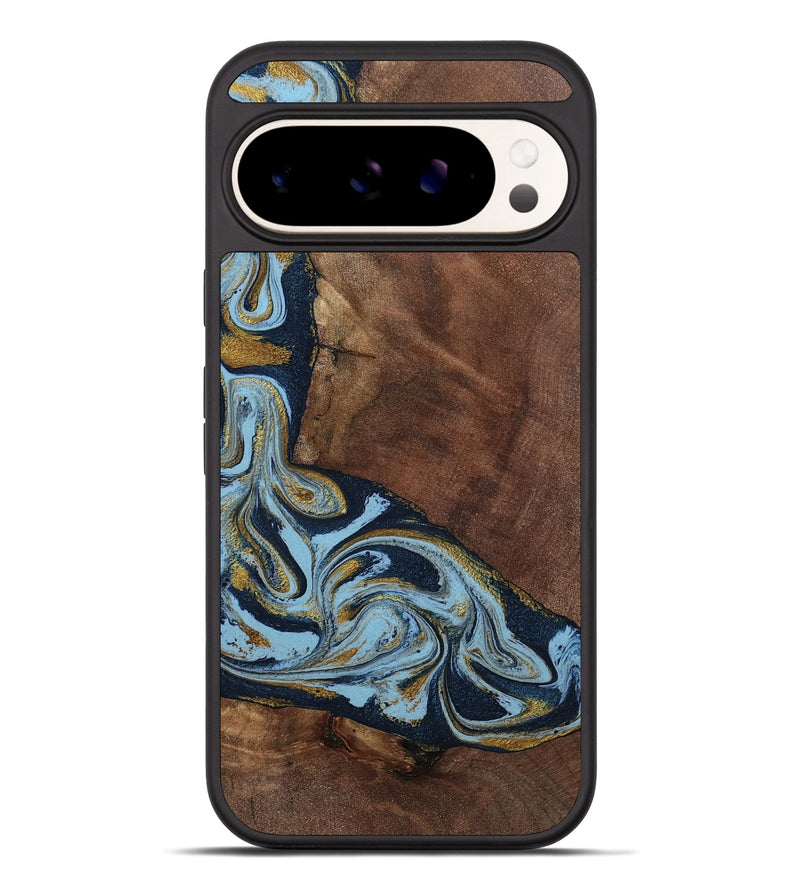 Pixel 10 Pro XL Wood Phone Case - Billye (Teal & Gold, 801637)