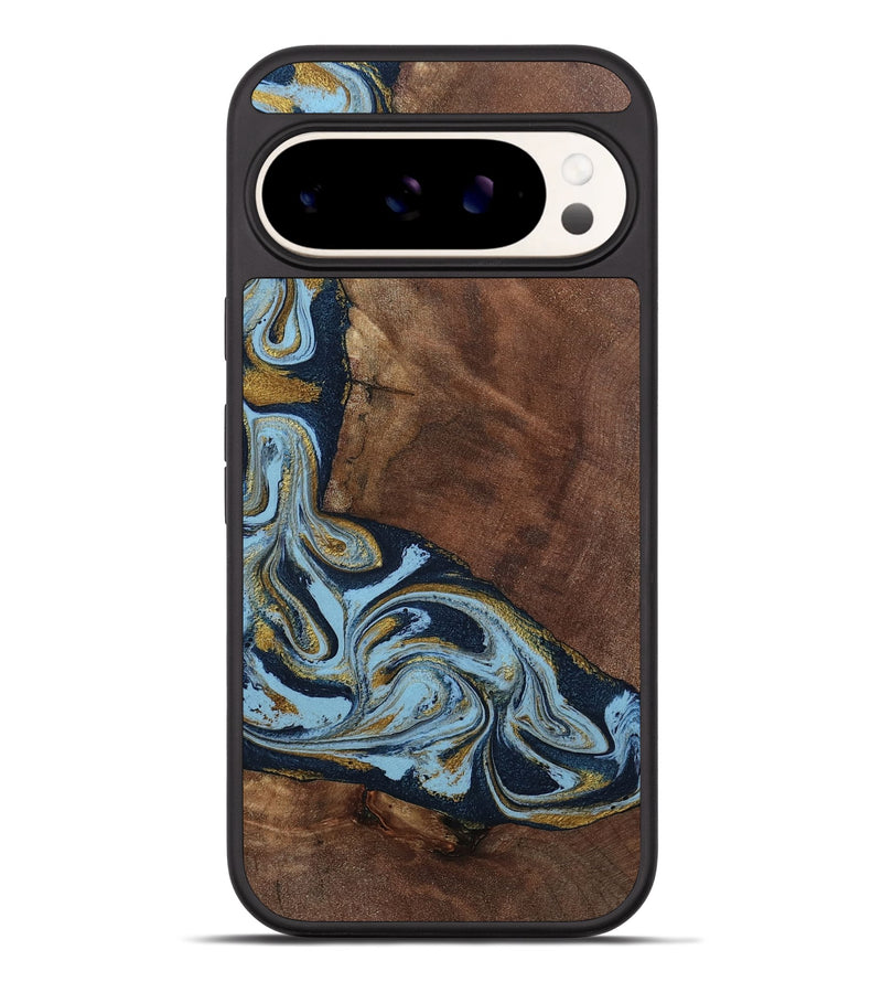 Pixel 9 Pro XL Wood Phone Case - Billye (Teal & Gold, 801637)