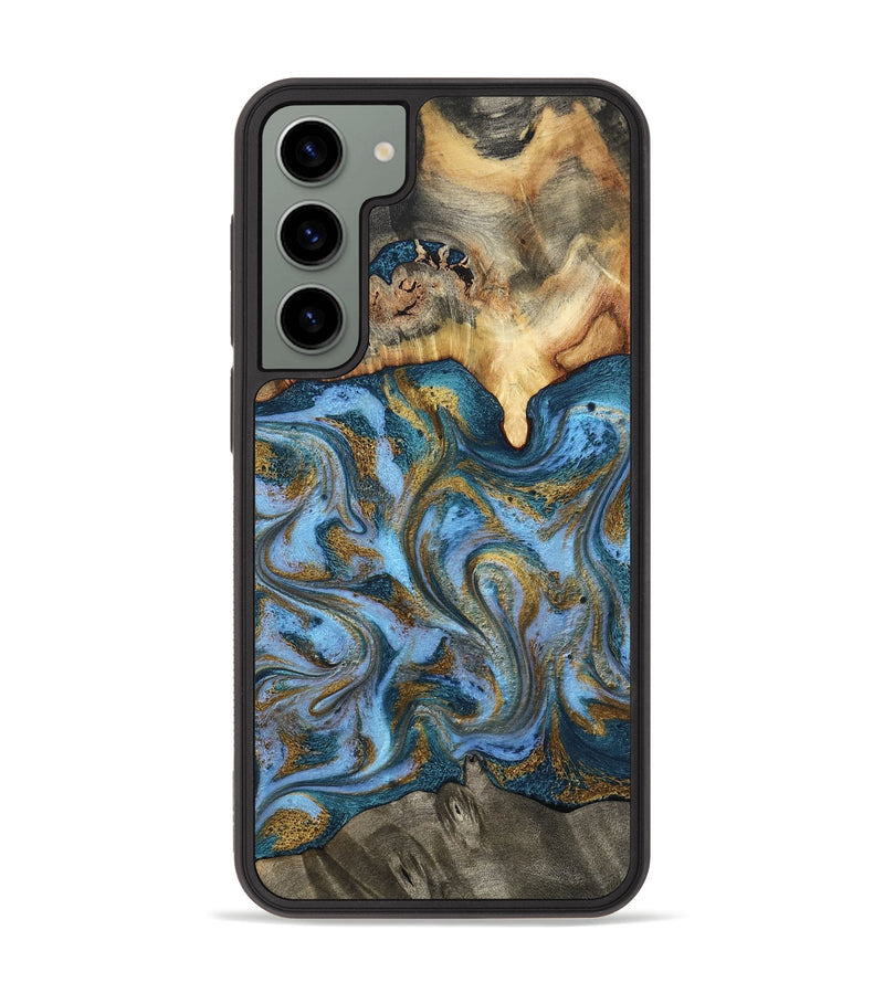 Galaxy S23 Plus Wood Phone Case - Mael (Teal & Gold, 801638)