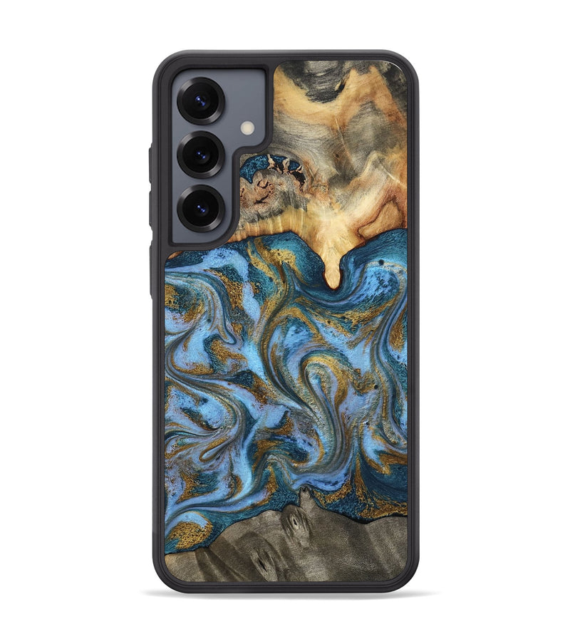 Galaxy S25 Plus Wood Phone Case - Mael (Teal & Gold, 801638)