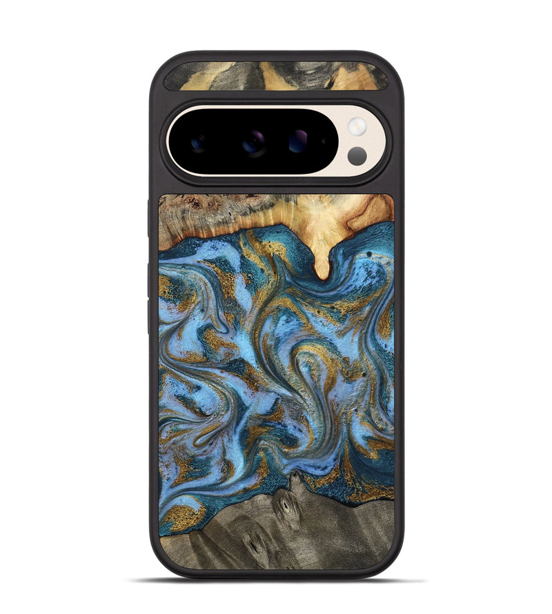 Pixel 10 Wood Phone Case - Mael (Teal & Gold, 801638)