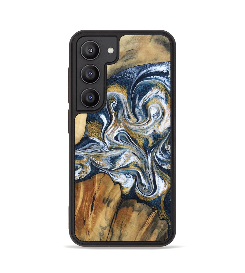 Galaxy S23 Wood Phone Case - Latisha (Teal & Gold, 801639)
