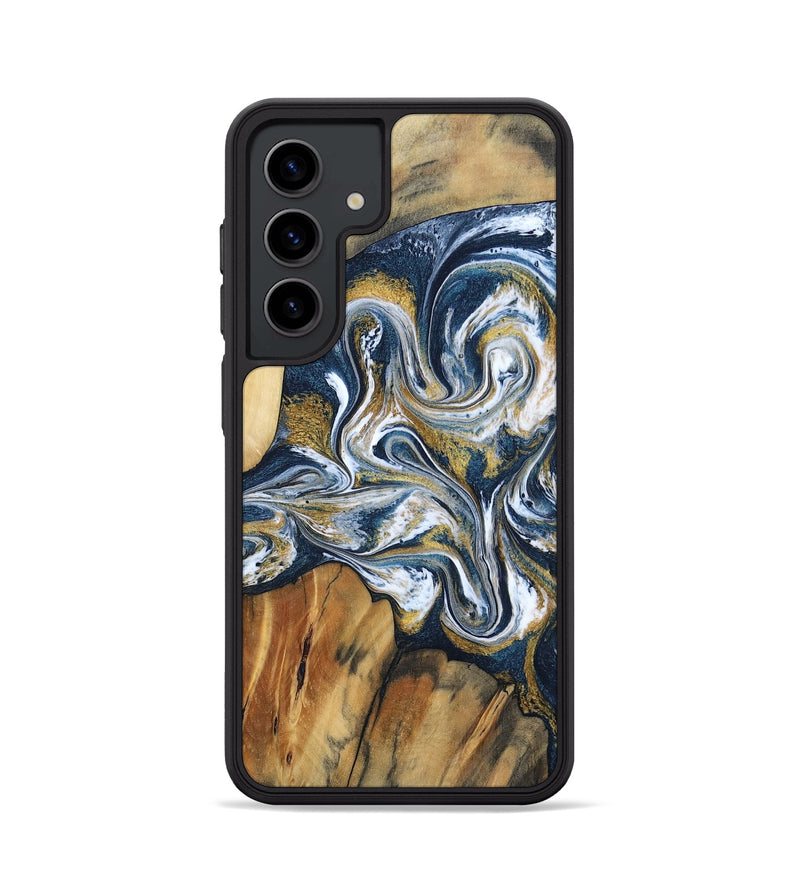 Galaxy S24 Wood Phone Case - Latisha (Teal & Gold, 801639)