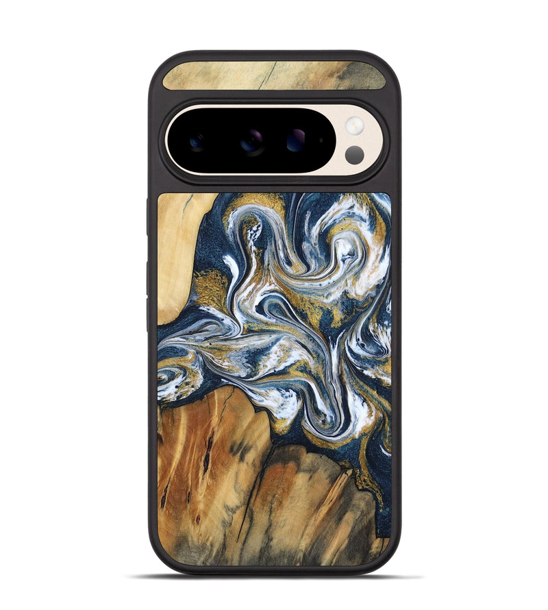Pixel 10 Wood Phone Case - Latisha (Teal & Gold, 801639)