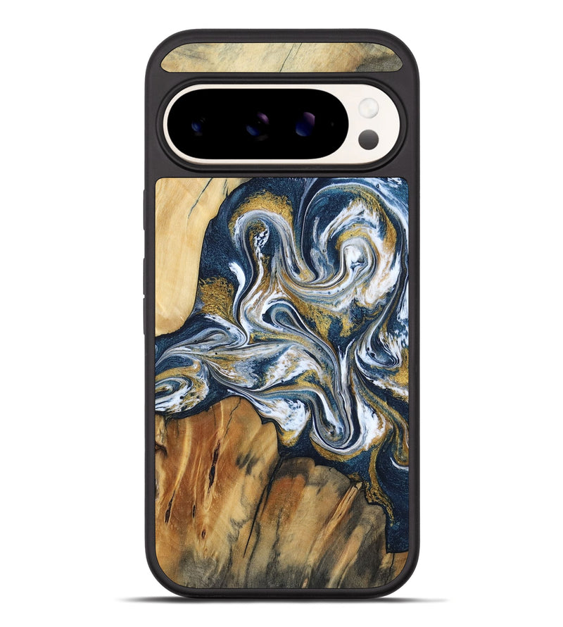 Pixel 10 Pro XL Wood Phone Case - Latisha (Teal & Gold, 801639)
