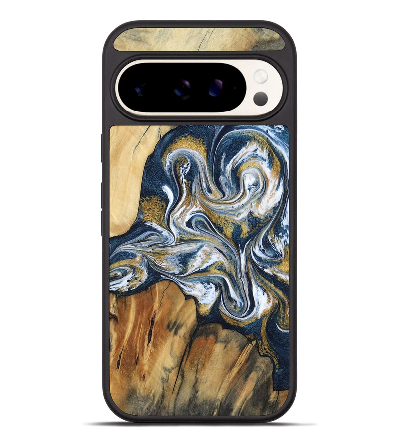 Pixel 9 Pro XL Wood Phone Case - Latisha (Teal & Gold, 801639)