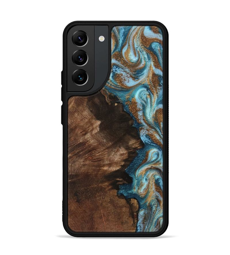Galaxy S22 Plus Wood Phone Case - Janae (Teal & Gold, 801640)