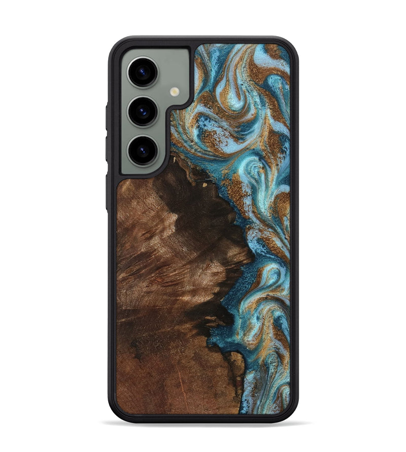 Galaxy S24 Plus Wood Phone Case - Janae (Teal & Gold, 801640)