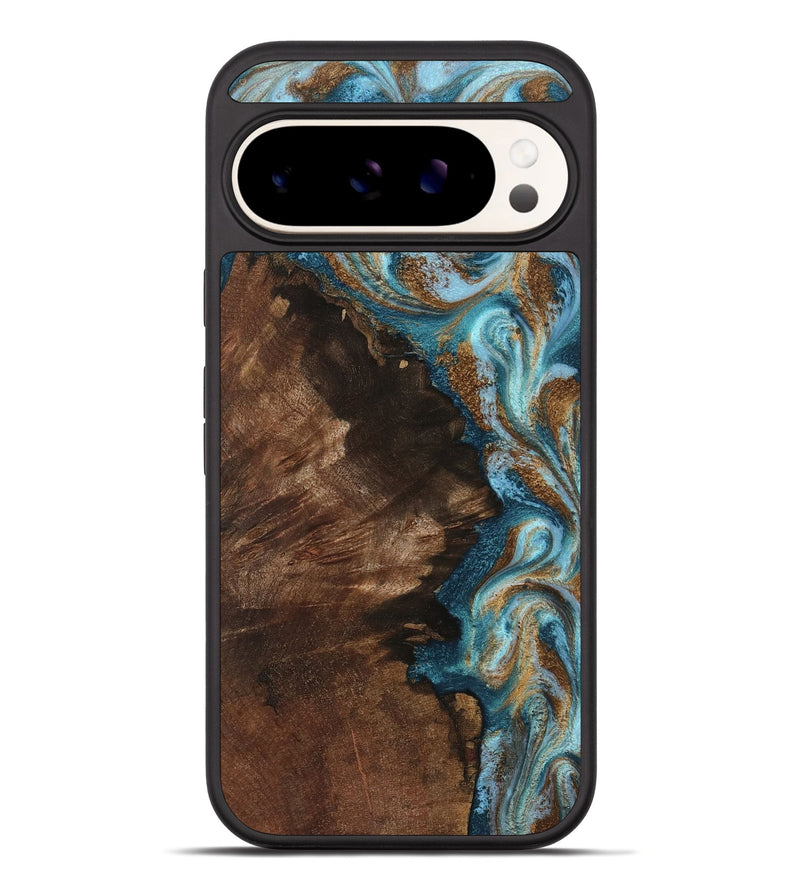 Pixel 10 Pro XL Wood Phone Case - Janae (Teal & Gold, 801640)