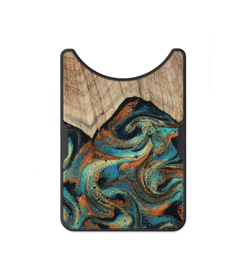 Alloy Wood Wallet - Petra (Teal & Gold, 801641)