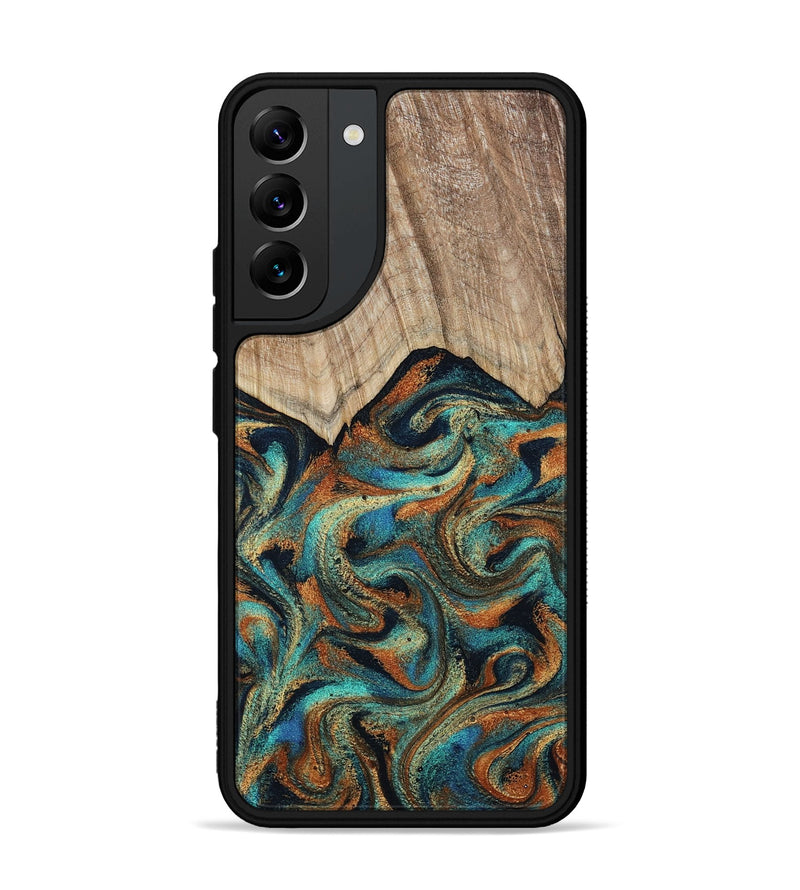 Galaxy S22 Plus Wood Phone Case - Petra (Teal & Gold, 801641)