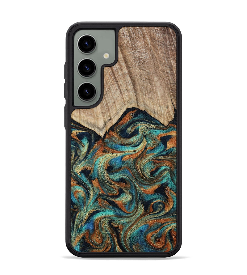Galaxy S24 Plus Wood Phone Case - Petra (Teal & Gold, 801641)