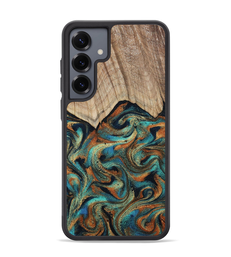Galaxy S25 Plus Wood Phone Case - Petra (Teal & Gold, 801641)