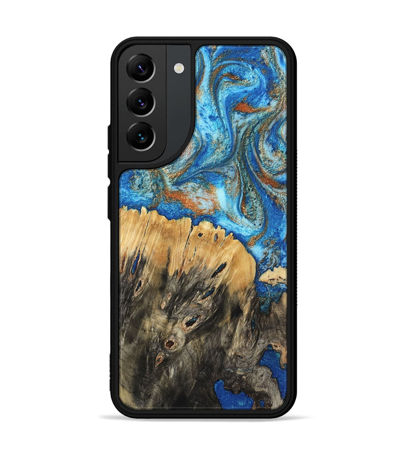 Galaxy S22 Plus Wood Phone Case - Lavonne (Teal & Gold, 801642)