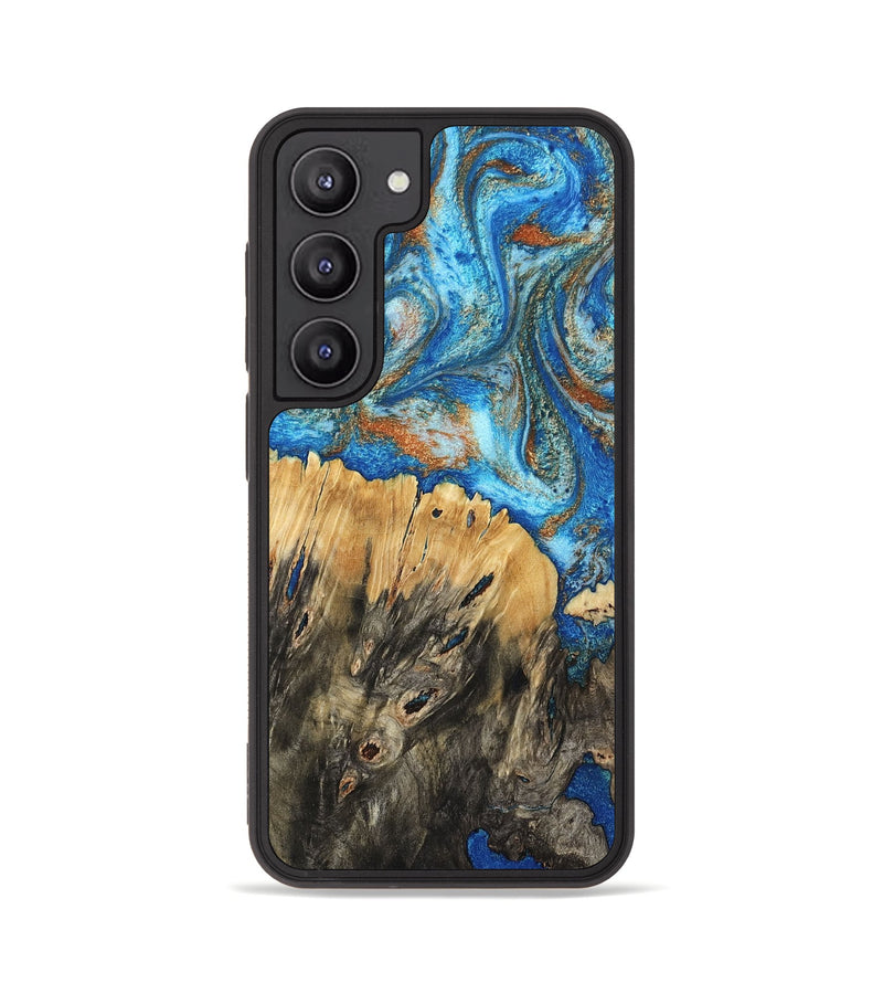 Galaxy S23 Wood Phone Case - Lavonne (Teal & Gold, 801642)