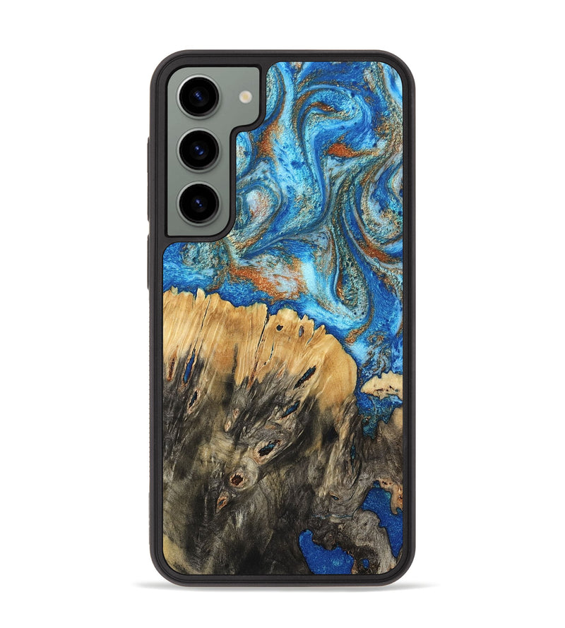Galaxy S23 Plus Wood Phone Case - Lavonne (Teal & Gold, 801642)
