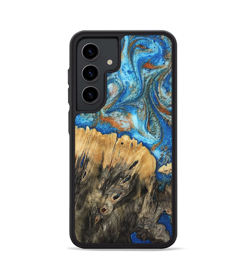 Galaxy S24 Wood Phone Case - Lavonne (Teal & Gold, 801642)