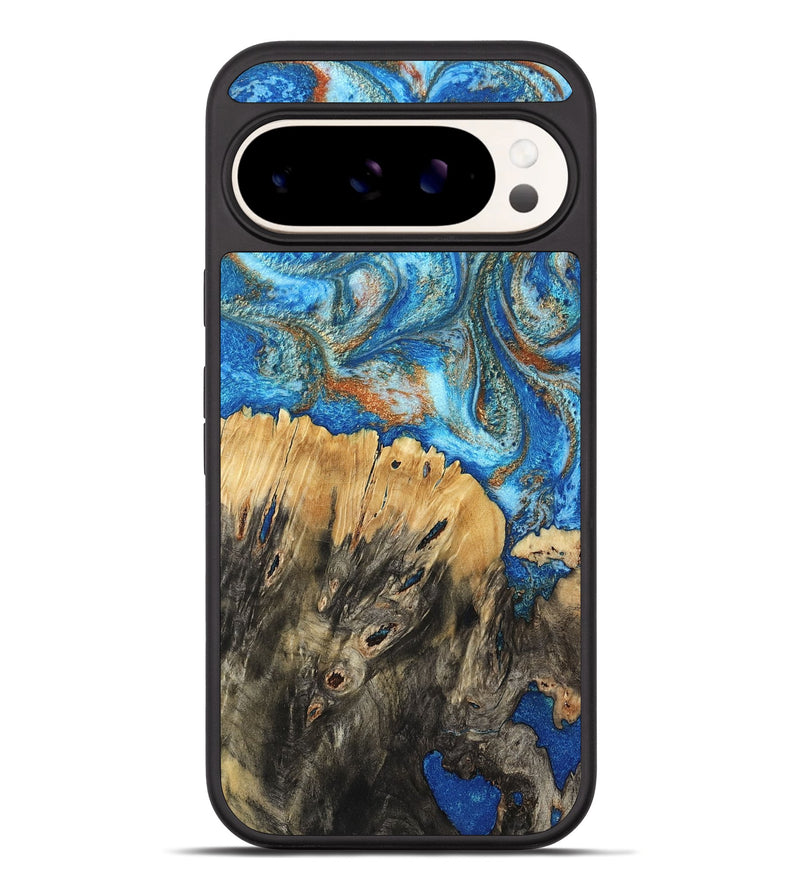 Pixel 10 Pro XL Wood Phone Case - Lavonne (Teal & Gold, 801642)