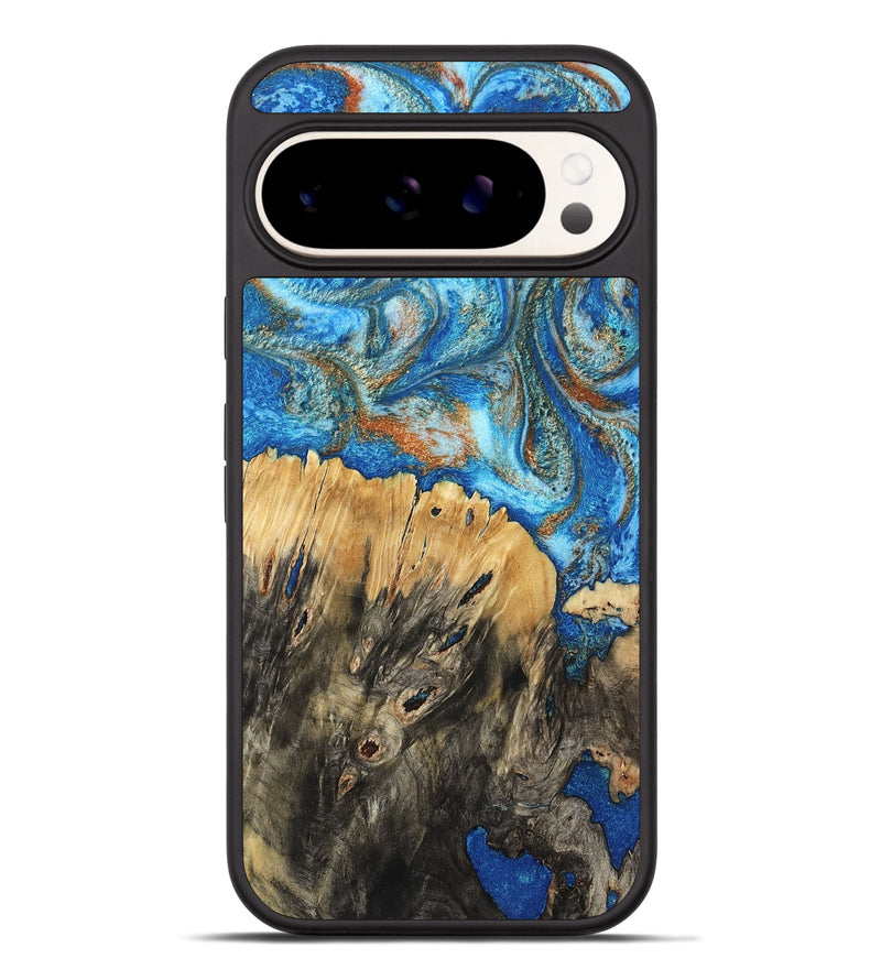 Pixel 9 Pro XL Wood Phone Case - Lavonne (Teal & Gold, 801642)