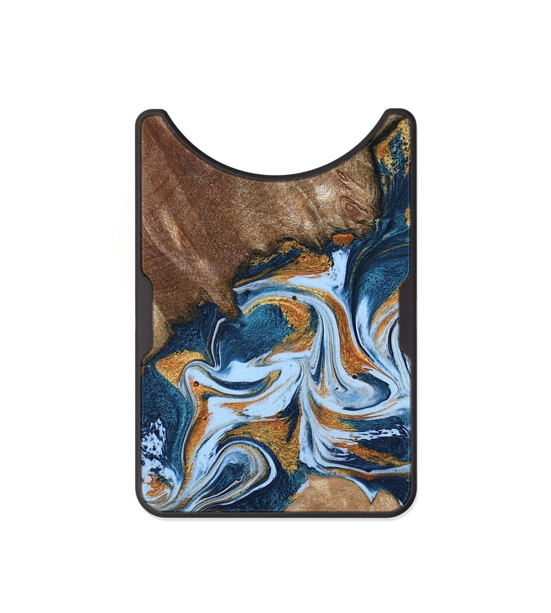 Alloy Wood Wallet - Arlene (Teal & Gold, 801643)